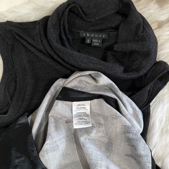 NEW Theory Wool Cotton Classic Tailored Structured Fit Flare Sleeveless Dress 0 - Picture 14 of 16